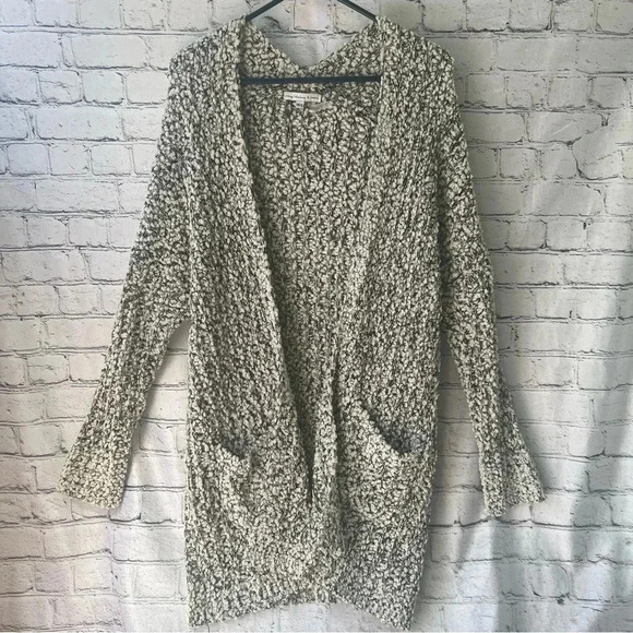 Young Fabulous and Broke Long Sleeve Gray and White Open Front Duster‎ Size M/L - Picture 1 of 7